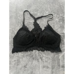 Black Lace Bralette Layering Crop Top Large Wireless Nicole Miller